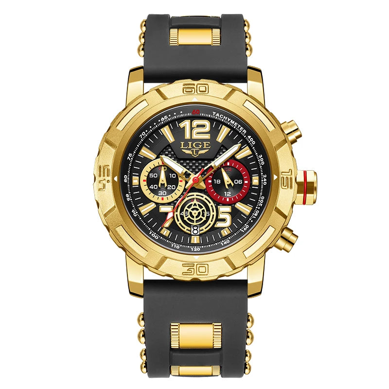 LIGE 89131 Big Dial Sport Quartz — 51mm Arabic Numeral 50m Men’s Watch