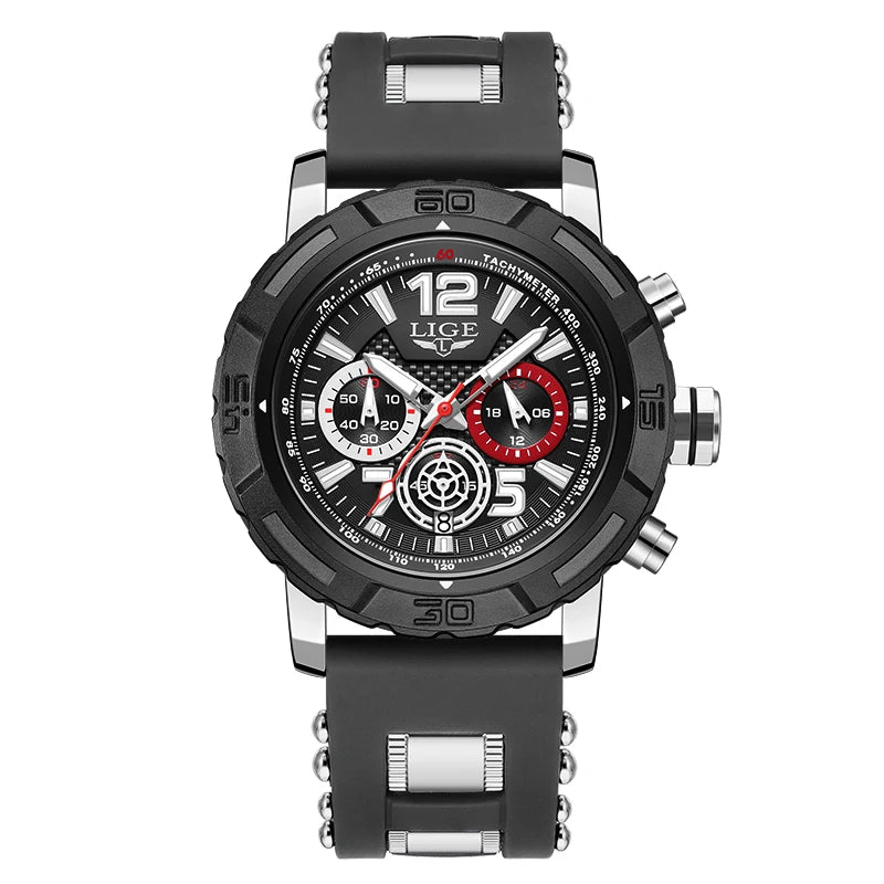LIGE 89131 Big Dial Sport Quartz — 51mm Arabic Numeral 50m Men’s Watch