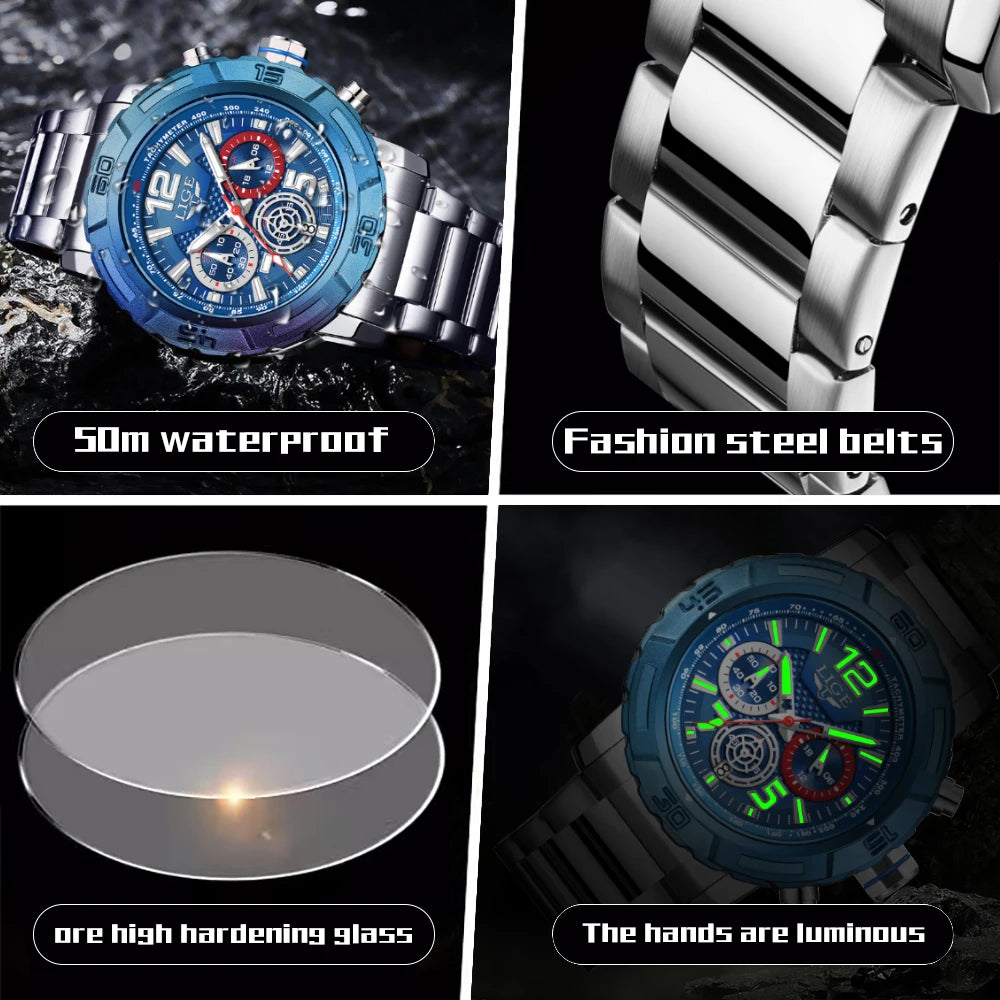 Men's Big Dial Watch | Lige Watch for Men | The WatchDept