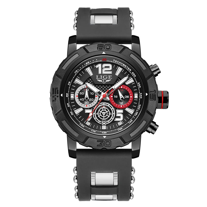 LIGE 89131 Big Dial Sport Quartz — 51mm Arabic Numeral 50m Men’s Watch
